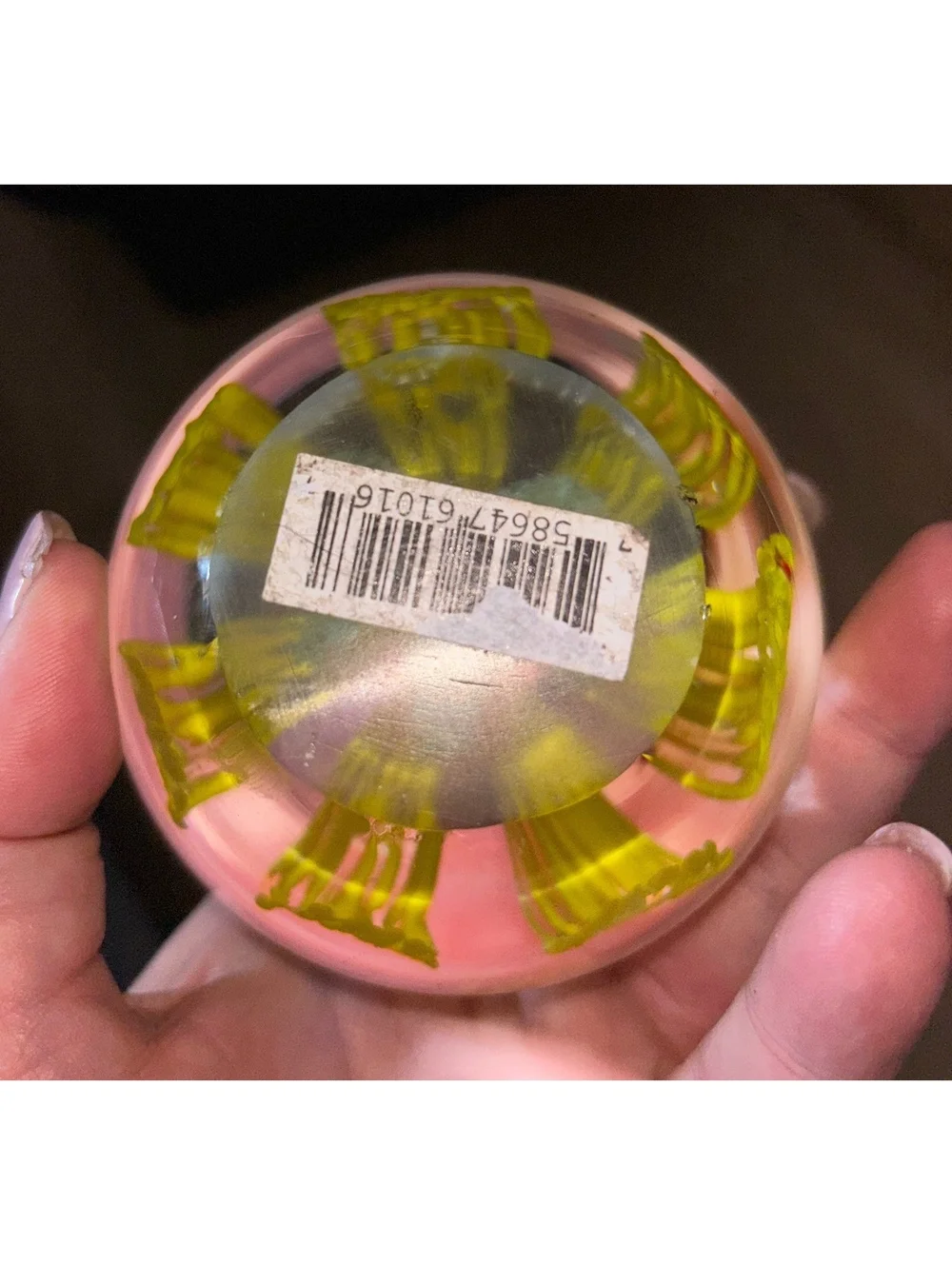 yellow flower blown glass paper weight box